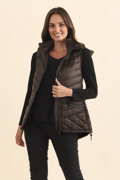 Maryclaire Chocolate Down Puffer Vest