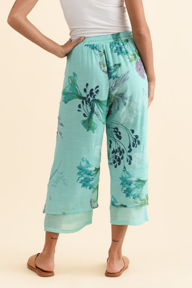 Max Blue Floral Layered Pants,Brunette model,alt text|model:Brontie image 5