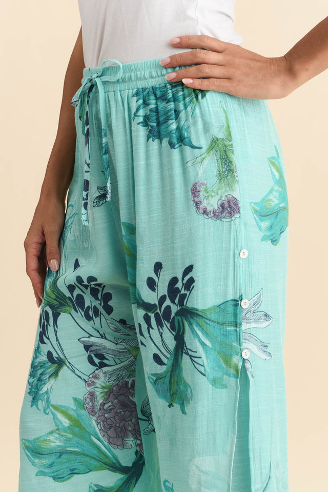 Max Blue Floral Layered Pants,Brunette model,alt text|model:Brontie image 6