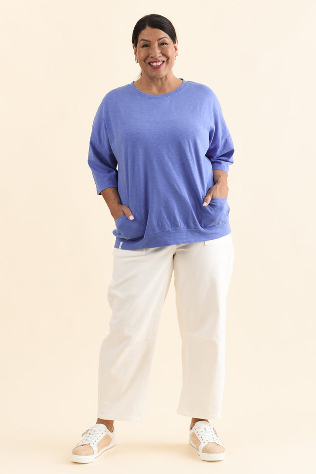 Mazie Blue Cotton Sweat,Full Body,Brunette model,alt text|model:Pilita image 8