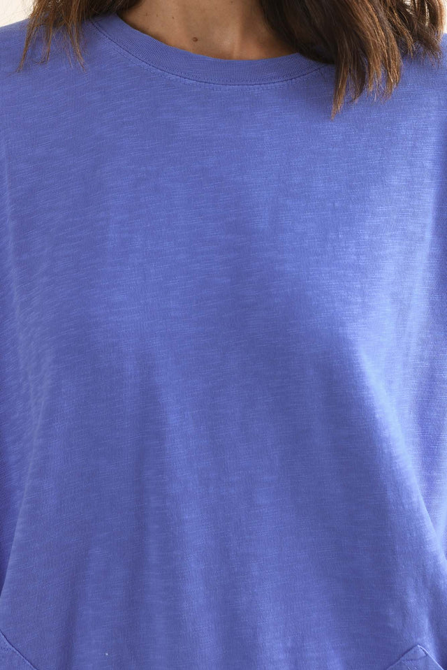 Mazie Blue Cotton Sweat,Detail,Brunette model,alt text|model:Cara image 6