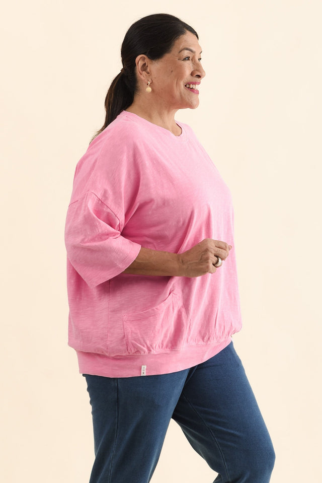 Mazie Pink Cotton Sweat,Side,Brunette model,alt text|model:Pilita image 9