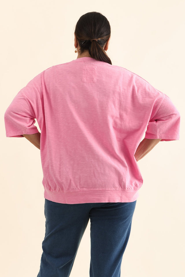 Mazie Pink Cotton Sweat,Back,Brunette model,alt text|model:Pilita image 10
