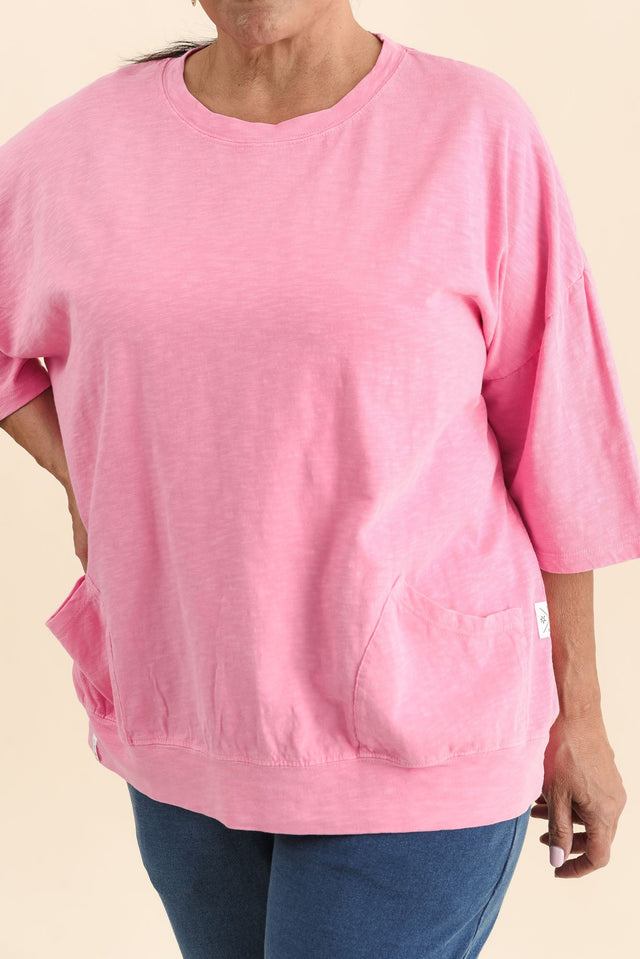 Mazie Pink Cotton Sweat,Detail,Brunette model,alt text|model:Pilita image 5