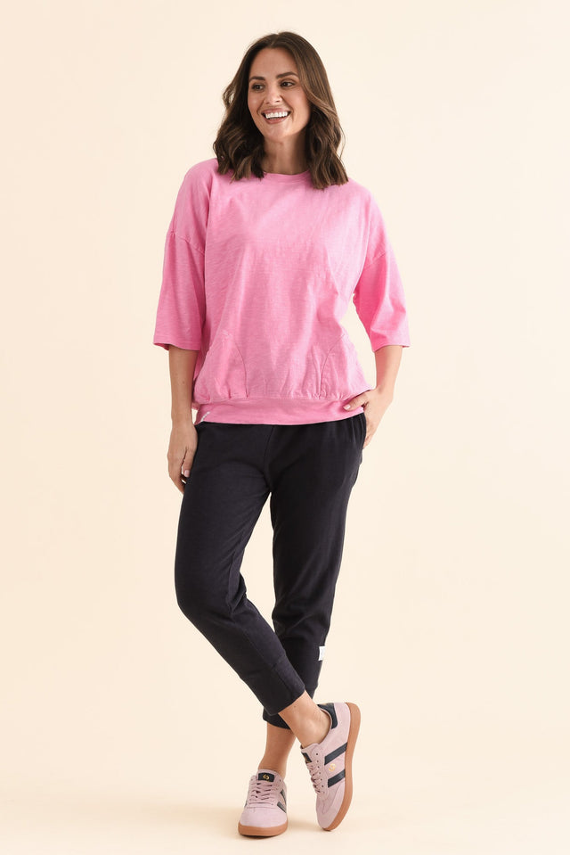 Mazie Pink Cotton Sweat,Full Body,Brunette model,alt text|model:MJ image 2