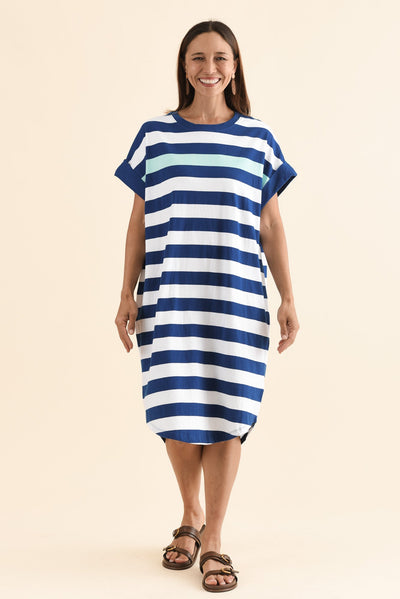 McKinley Cobalt Stripe Cotton Dress