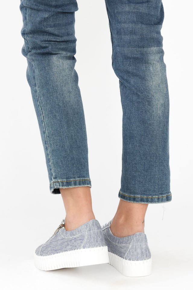 Medusa Blue Twill Platform Sneaker image 8