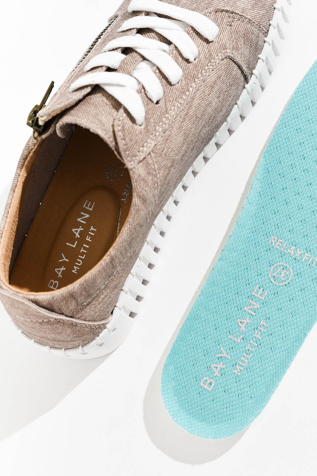 Medusa Taupe Twill Platform Sneaker image 5