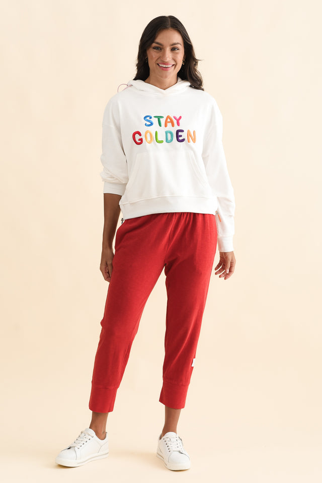 Meeko White Cotton Hooded Jumper,Brunette model,alt text|model:Brontie image 8