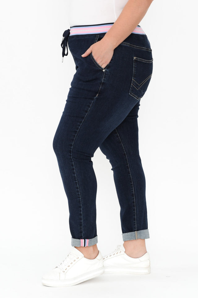 Melody Indigo Drawstring Jeans,Blonde model,alt text|model:Caitlin image 10