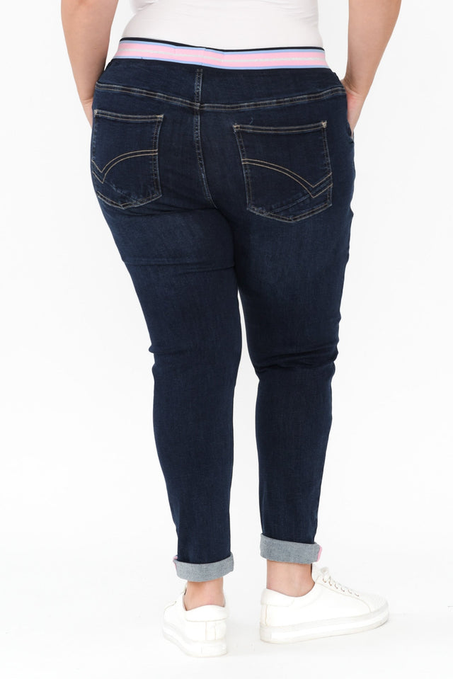 Melody Indigo Drawstring Jeans,Blonde model,alt text|model:Caitlin image 11