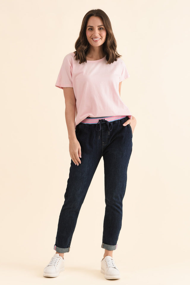 Melody Indigo Drawstring Jeans,Full Body,Brunette model,alt text|model:MJ image 7