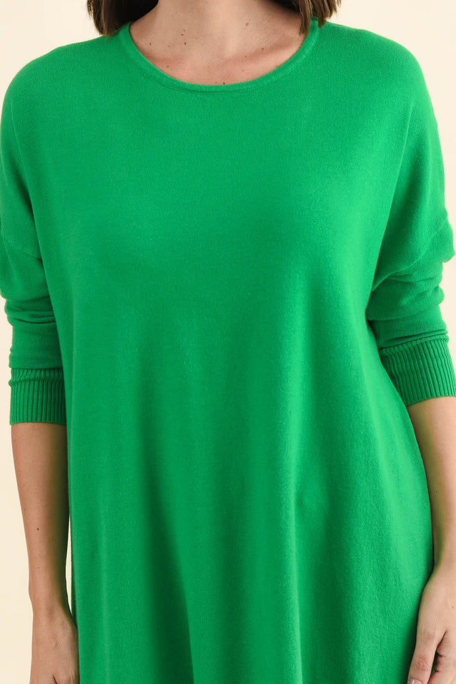 Meryl Forest Green Wool Blend Drape Jumper,Brunette model,alt text|model:MJ image 7
