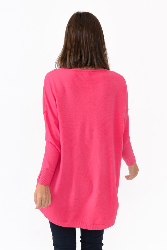 Meryl Hot Pink Wool Blend Drape Jumper image 5