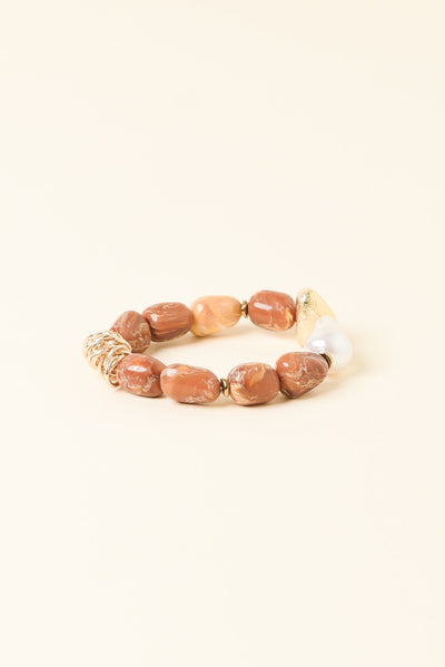 Mickey Brown Beaded Bracelet