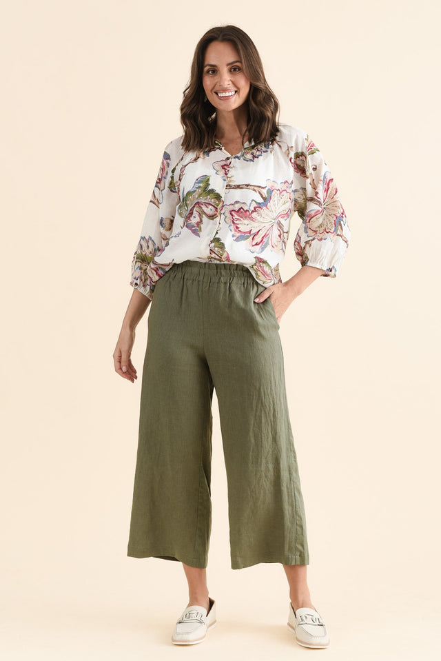 Mika Khaki Linen Pocket Pants image 2