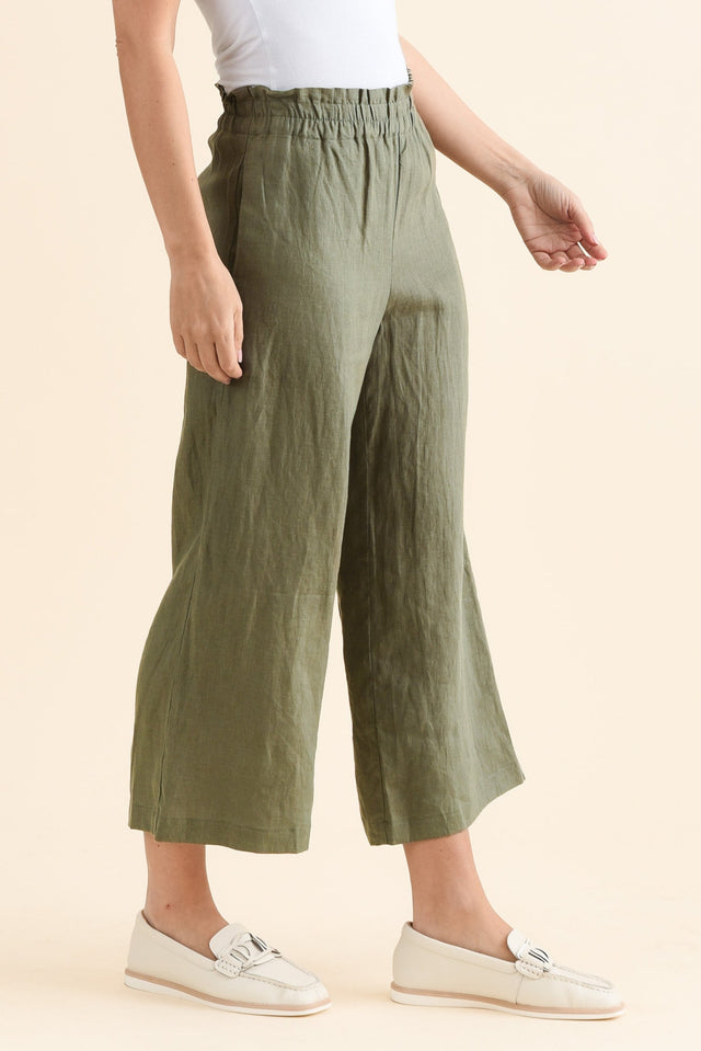 Mika Khaki Linen Pocket Pants image 3