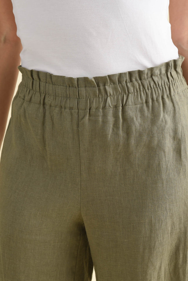 Mika Khaki Linen Pocket Pants image 5