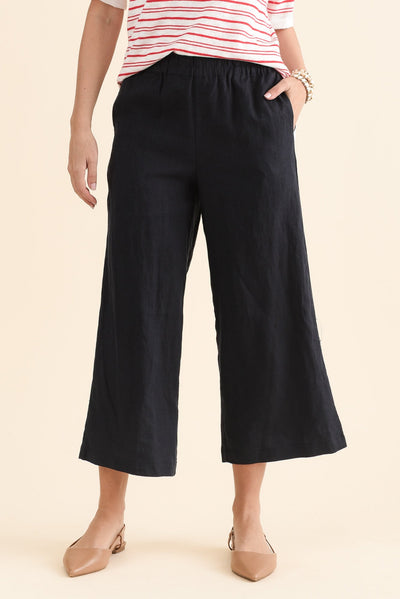Mika Navy Linen Pocket Pants
