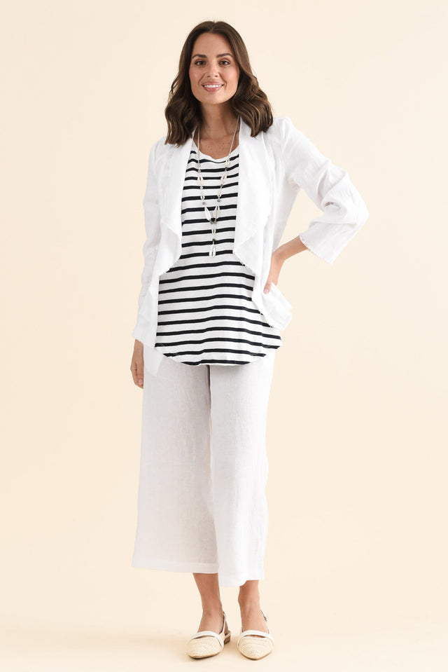 Clifford White Linen Frayed Jacket image 6