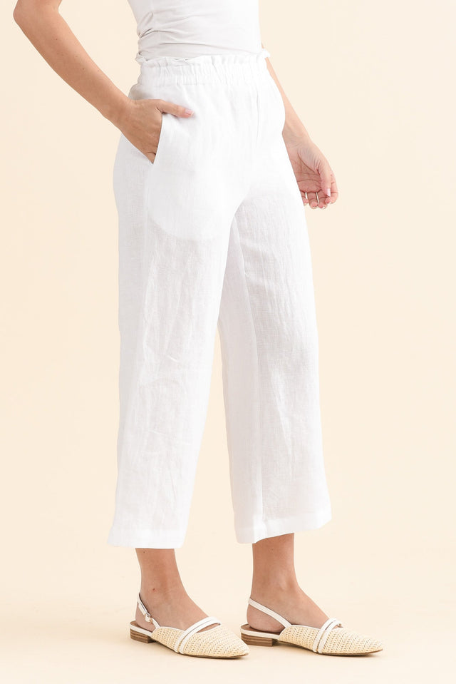 Mika White Linen Pocket Pants image 3