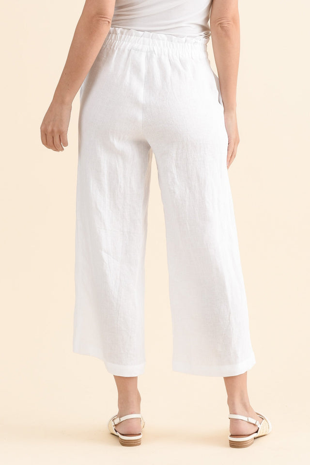 Mika White Linen Pocket Pants image 4