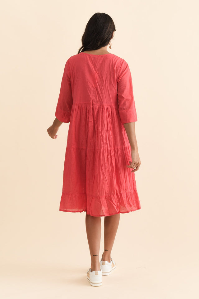 Milana Cherry Crinkle Cotton Dress,Brunette model,alt text|model:Brontie image 6