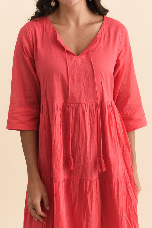 Milana Cherry Crinkle Cotton Dress,Brunette model,alt text|model:Brontie image 7