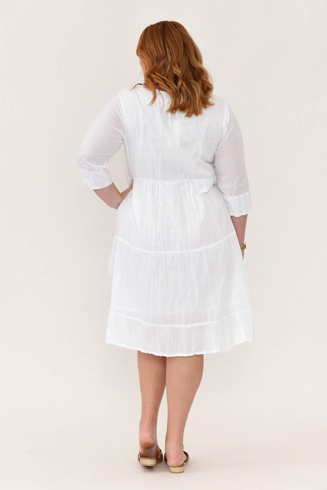 Milana White Crinkle Cotton Dress,Blonde model,alt text|model:Caitlin image 11