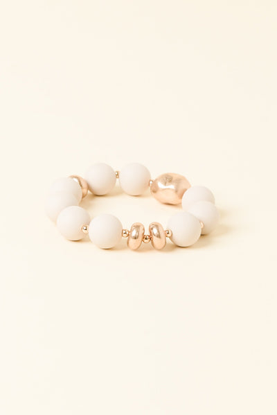 Misha Cream Beaded Bracelet
