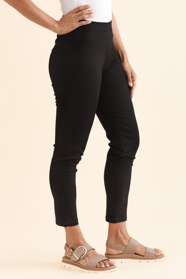 Missy Black 7/8 Stretch Pants,Side,Brunette model,alt text|model:Cara image 3