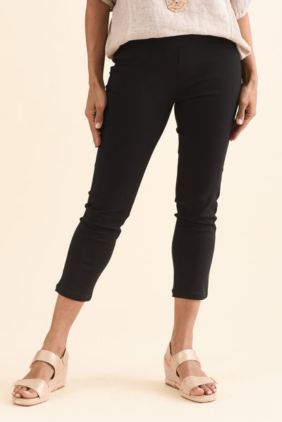 Missy Black Cropped Stretch Pants