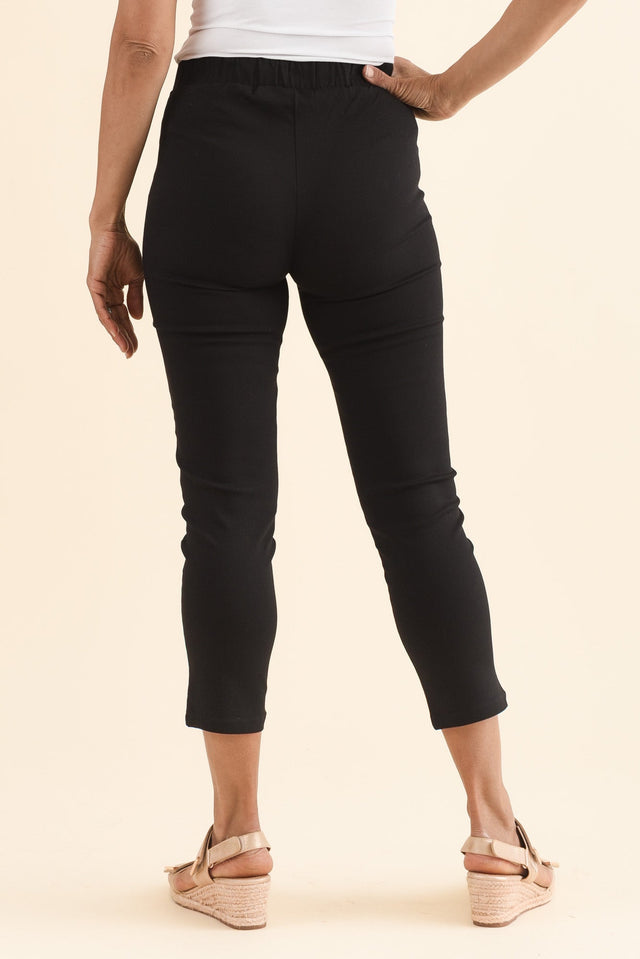 Missy Black Cropped Stretch Pants,Back,Brunette model,alt text|model:Cara image 4