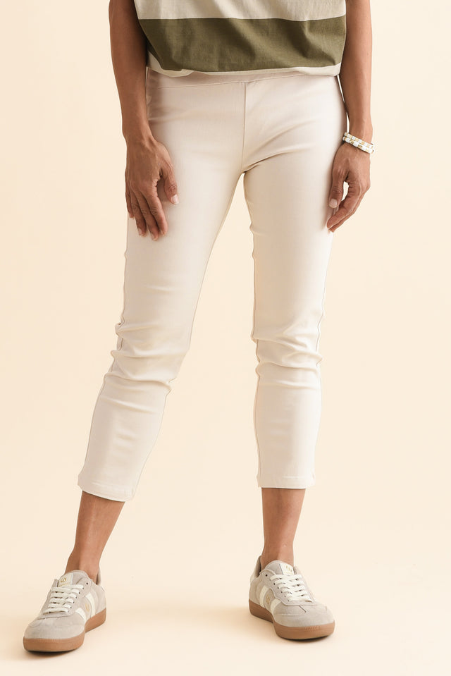 Missy Natural Cropped Stretch Pants