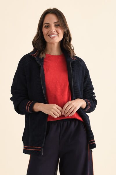 Modern Navy Zip Knit Jumper