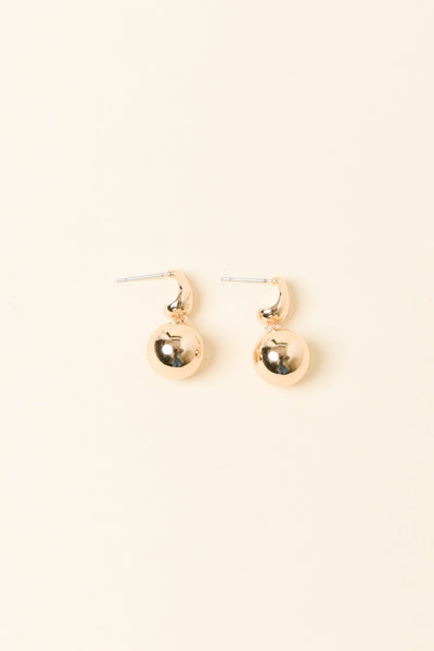 Monica Gold Ball Drop Earrings
