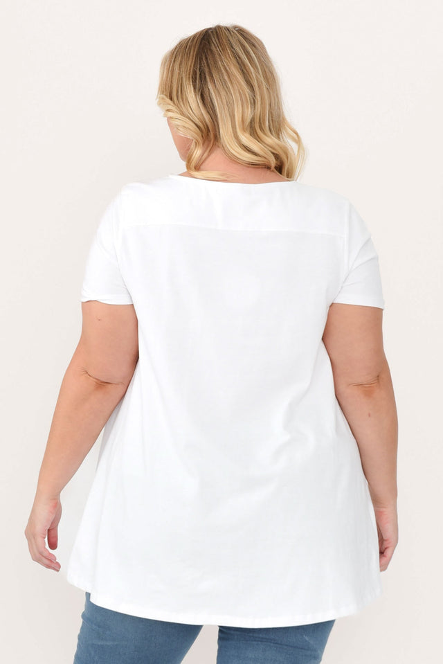 Montreal White Cotton Tee,Blonde model,alt text|model:Caitlin image 10