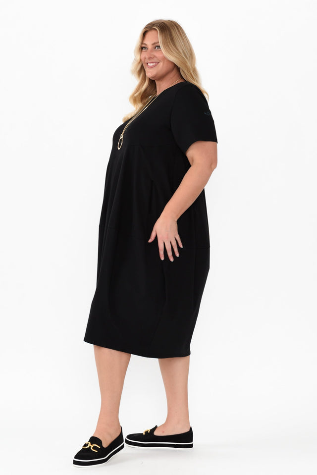 Morgan Black Diagonal Seam Dress,Blonde model,alt text|model:Caitlin image 10