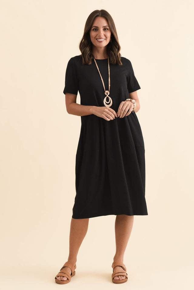 Morgan Black Diagonal Seam Dress,Brunette model,alt text|model:MJ image 3