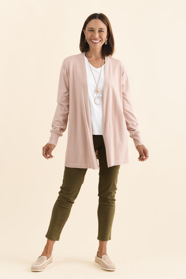 Morocco Blush Knit Cardigan,Brunette model,alt text|model:Cara image 8