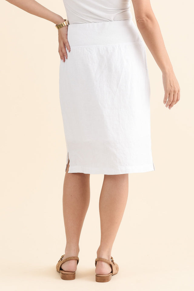 Mylah White Linen Stretch Skirt image 4