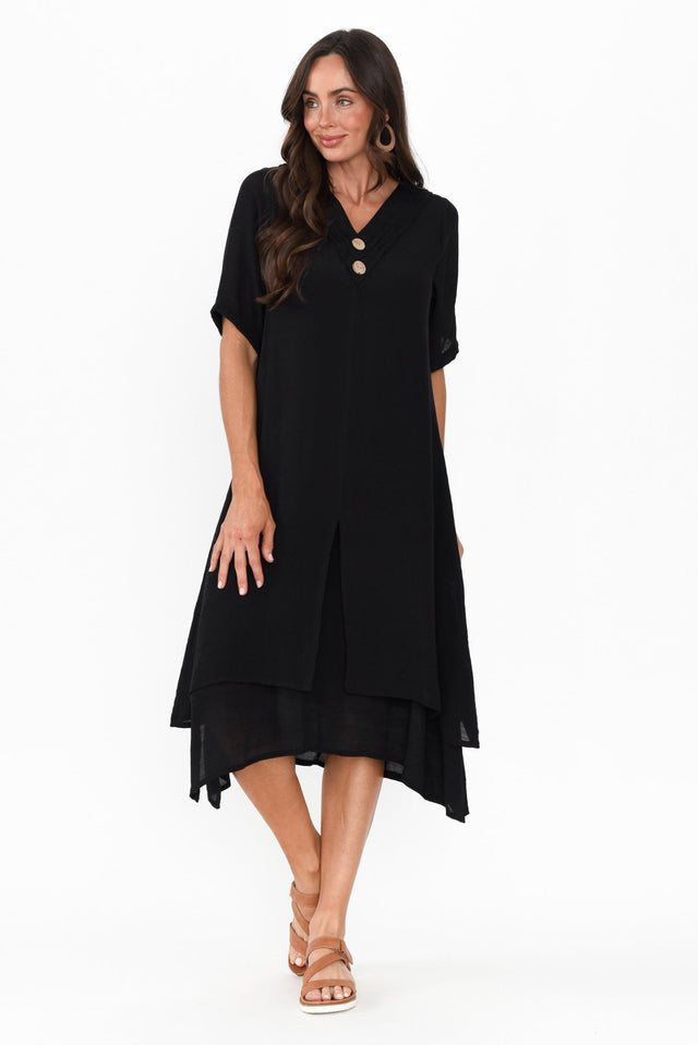 Nala Black Layers Dress,Brunette model,alt text|model:Elouise image 8