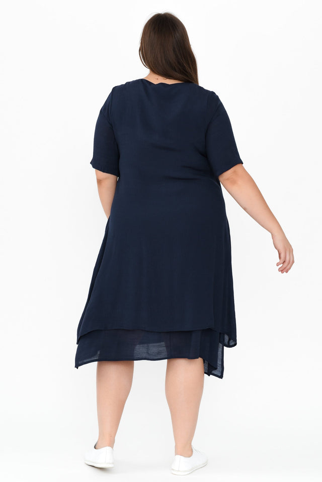 Nala Navy Layers Dress,Brunette model,alt text|model:Gabby image 11