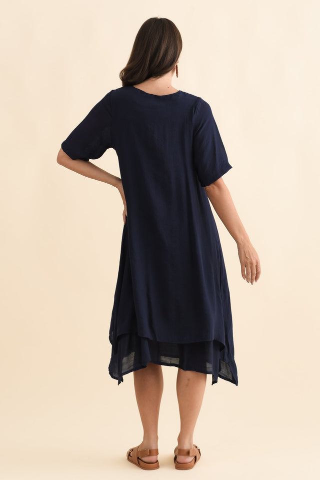 Nala Navy Layers Dress,Brunette model,alt text|model:MJ image 6