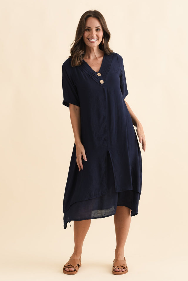 Nala Navy Layers Dress,Brunette model,alt text|model:MJ image 4
