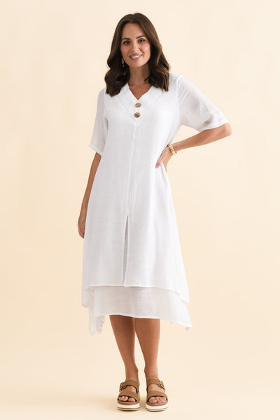 Nala White Layers Dress