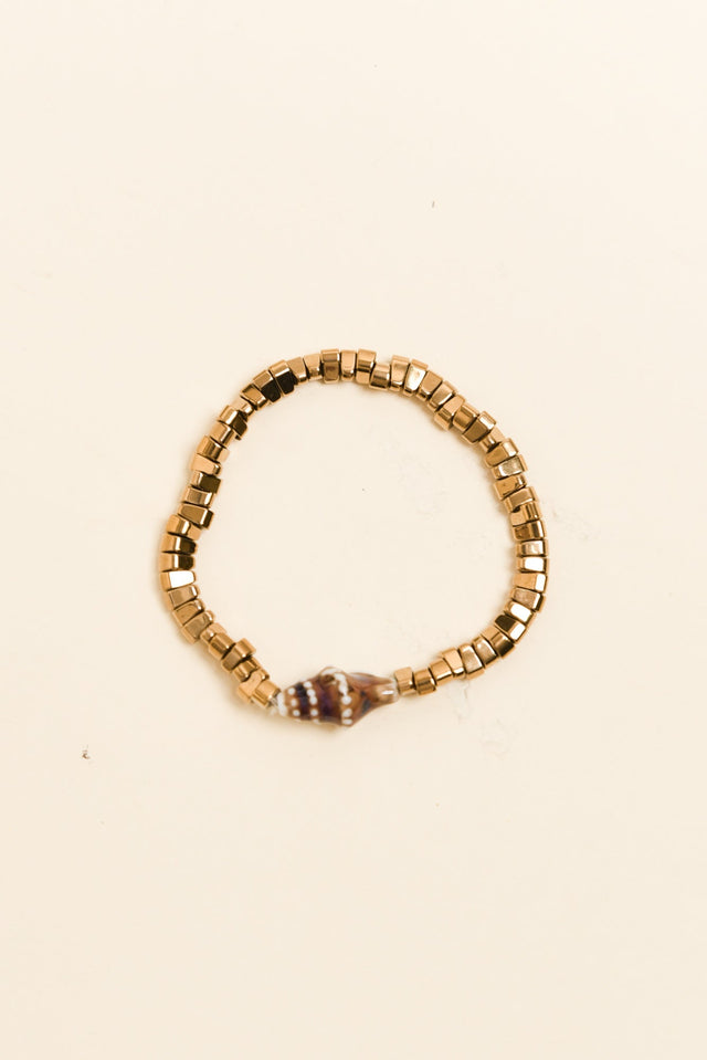 Nanami Gold Shell Beaded Bracelet image 2