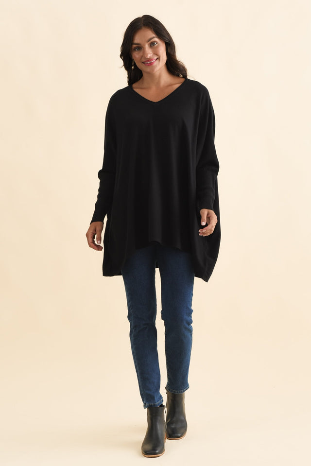 Nastia Black Wool Blend Jumper,Brunette model,alt text|model:Brontie image 7
