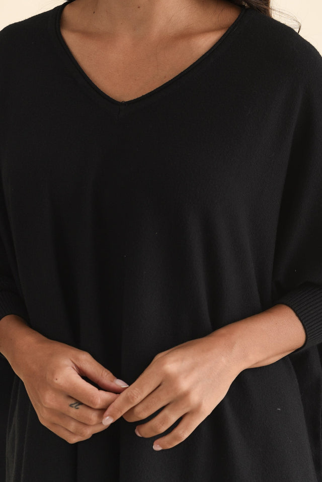 Nastia Black Wool Blend Jumper,Brunette model,alt text|model:Brontie image 6