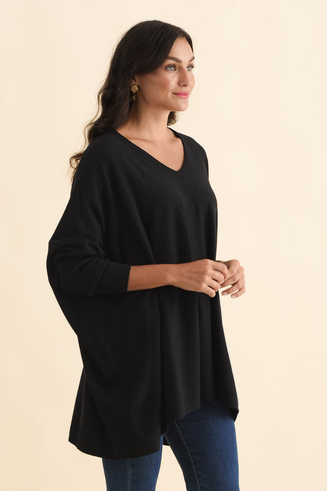 Nastia Black Wool Blend Jumper,Brunette model,alt text|model:Brontie image 4